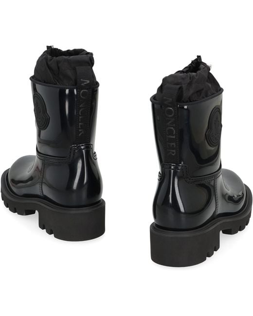 Moncler Black Kickstream Rain Boots Pvc