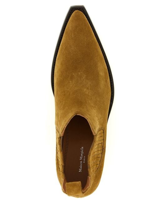 Maison Margiela Brown 'Western Chelsea Heel-Less' Ankle Boots for men