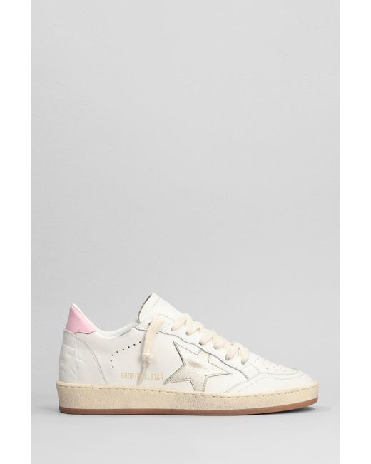 Golden Goose Deluxe Brand Ball Star Sneakers In White Leather
