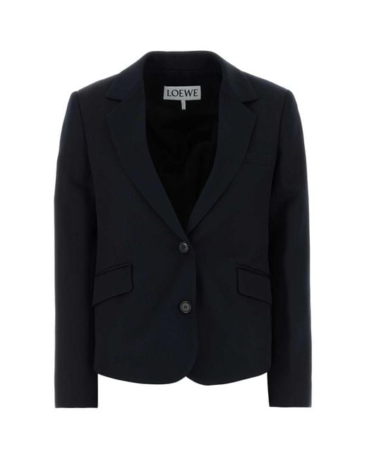 Loewe Black Navy Blue Wool Blazer
