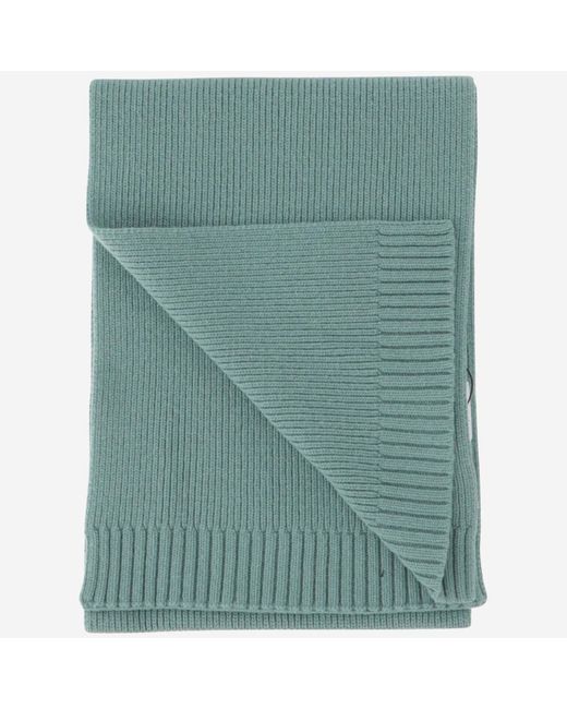 Stone Island Green Logo Wool Blend Scarf for men