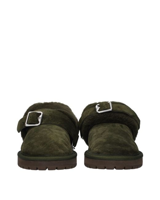 Burberry Black Leather Slippers for men
