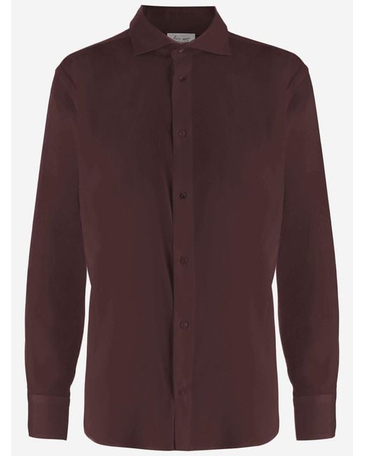 HER SHIRT HER DRESS Purple Silk Stretch Shirt