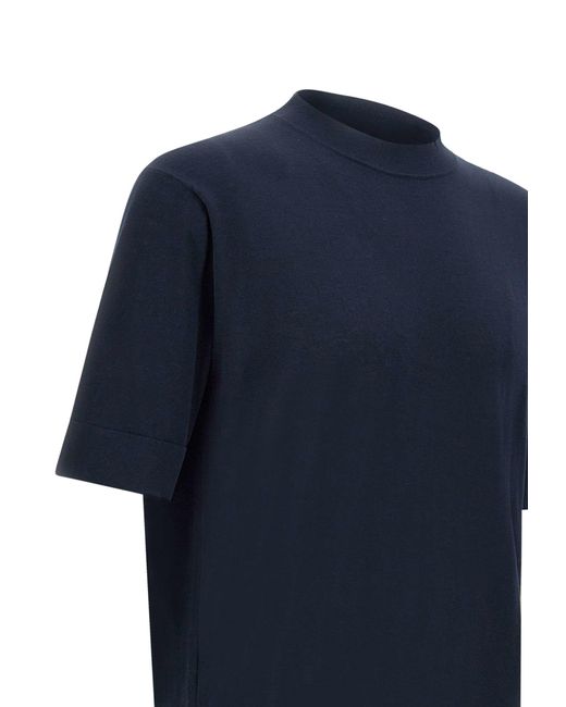 FILIPPO DE LAURENTIIS Blue Mc Over Cotton Crepe T-Shirt for men