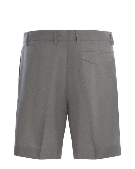 Costumein Gray Shorts Visentin Made Of Fresh Wool for men