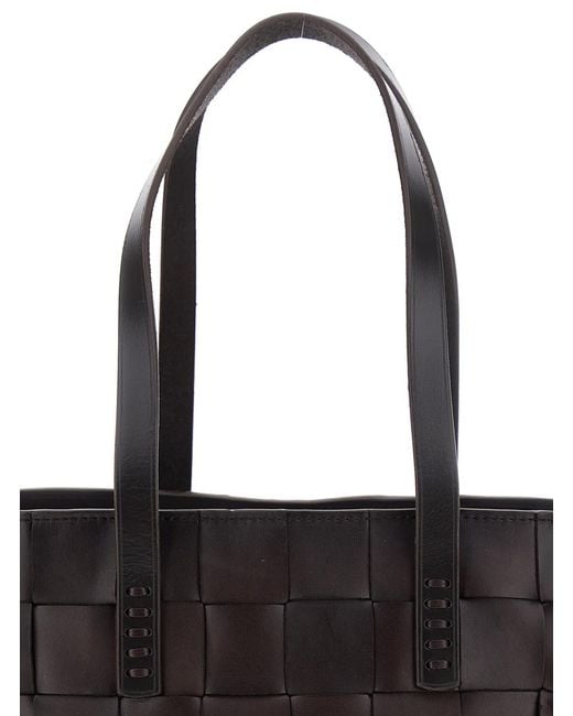 Dragon Diffusion Black Tote Bag Woven Leather
