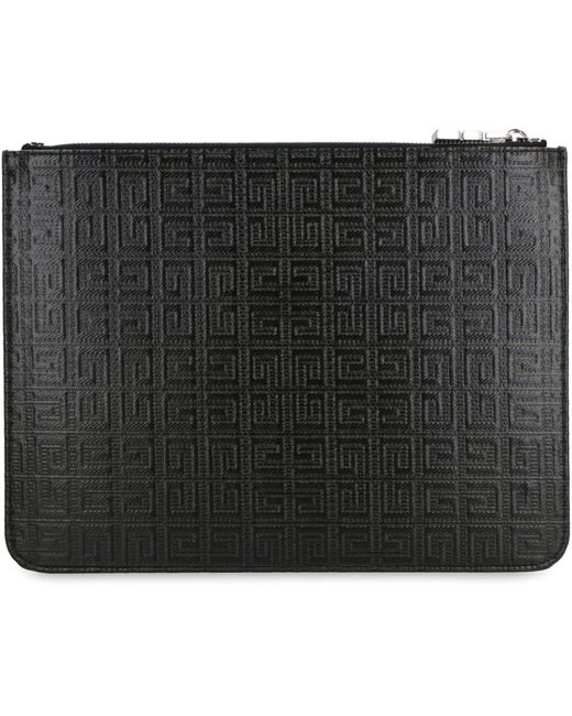 Givenchy Black 4g Coated Canvas Flat Pouch for men
