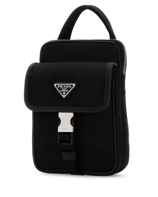 Prada Black Re-Nylon Phone Case for men