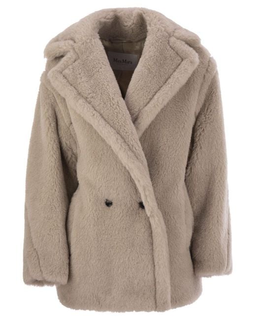 Max Mara Olga Teddy Bear Icon Coat Short in Natural | Lyst