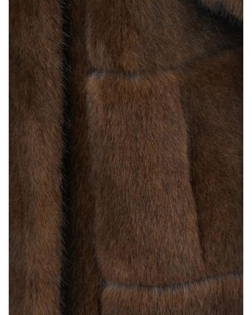 VALENTINI 1972 Brown Jacket With High Collar And Hidden Closure