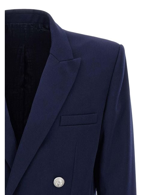 Balmain Blue Grain De Poudre Blazer for men