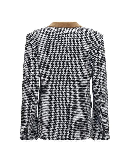 Tom Ford Black Jacket Houndstooth Cashmere- (Capra Hircus)