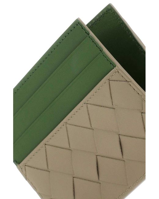 Bottega Veneta Green Two-tone Leather Card Holder for men