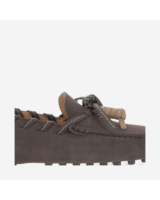 Tod's Brown Loafers Suede Leather Calfskin