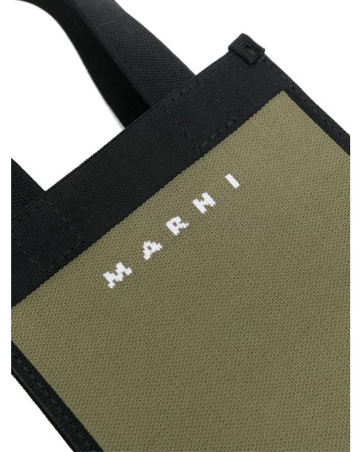 Marni Green Knit Logo Crossbody Mini Tote Handbag for men