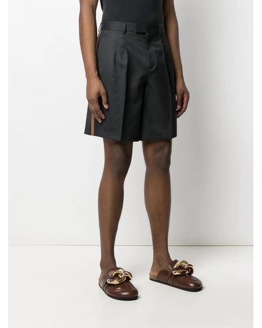 Valentino Black Stripe-Detail Knee-Length Shorts for men