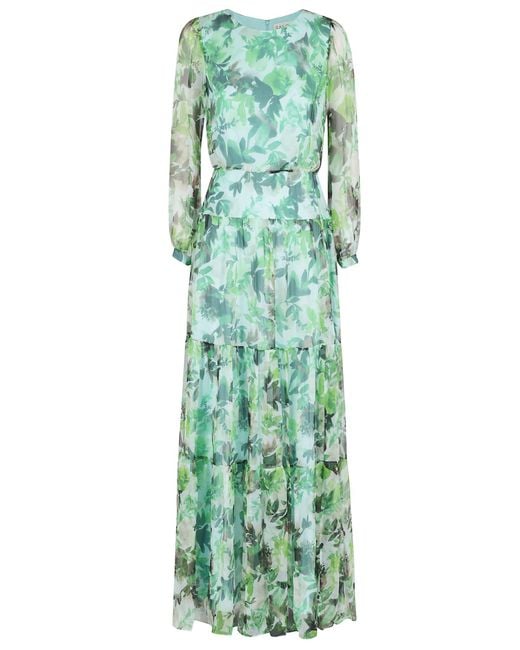 Saloni Green Isabel Long Dress