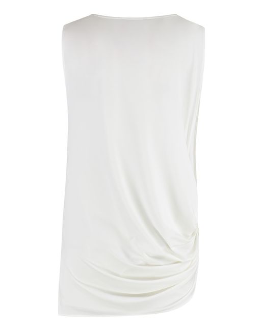 Jacquemus White Square-Neck Side Cut-Out Top Viscose Blouses