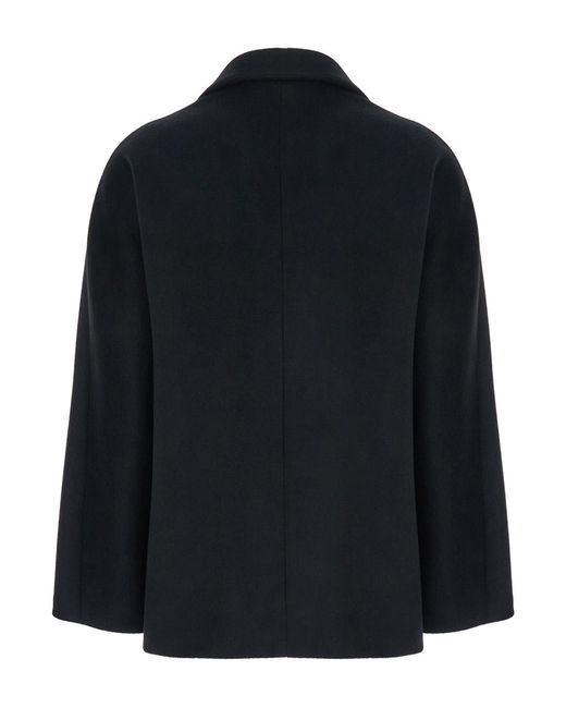 Le Plain Blue Double-Breasted Jacket With Peak Revers