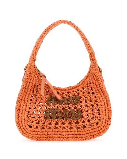 Miu Miu Orange Crochet Handbag