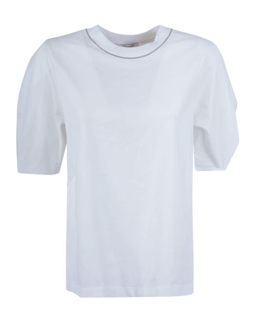 Peserico White Round Neck Oversized T-Shirt