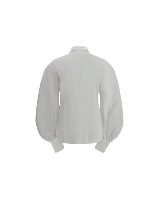 Brunello Cucinelli Gray Cotton Blouse