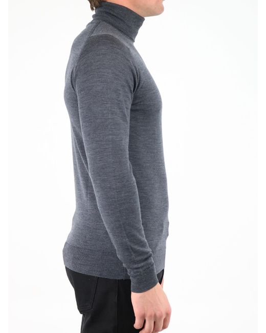 John Smedley Gray Extrafine Wool Sweater for Men - Lyst