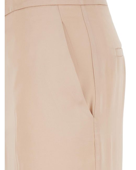 Jucca Natural Pants With Hidden Front Closure And Side Pockets