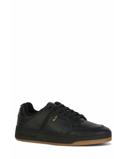 Saint Laurent Black Calf Leather Low Top Sneakers for men