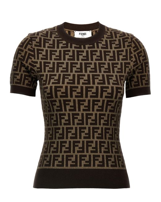 Fendi Black Ff Sweater Cotton Sweater, Cardigans