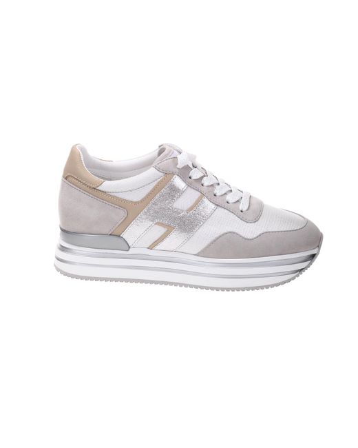 Special edition cloth Hogan Suede Sneakers Midi Platform H222 in Beige  (Natural) Secret 2020 New -nextg.in
