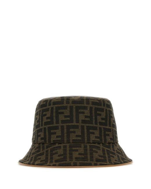 Fendi Green Embroidered Polyester Blend Bucket Hat