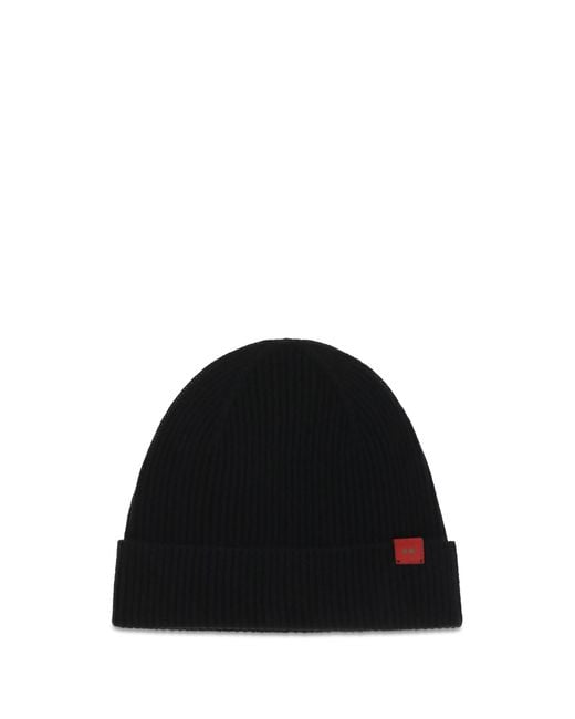 Kiton Black Wool Beanie Hat Merino Ovis Aries E Hairbands for men