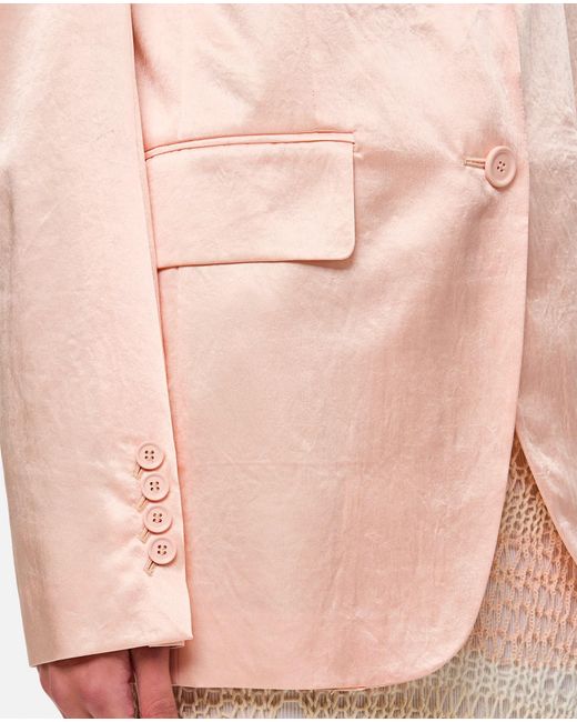 Sportmax Pink Volante Single-Breasted Jacket