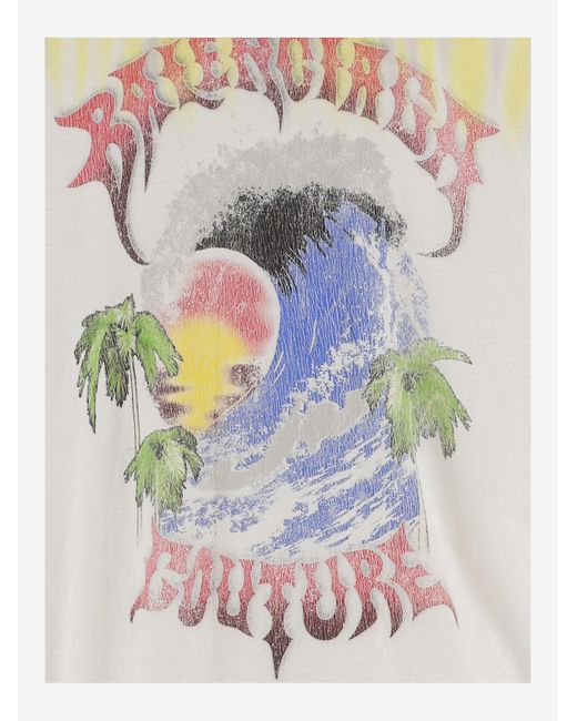 Balenciaga White Cotton T-Shirt Tie-Dye T-Shirts for men