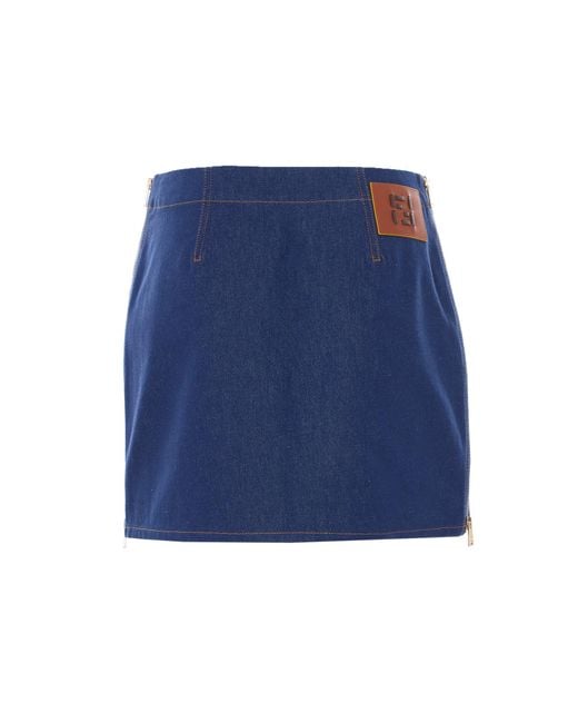 Fendi Blue Skirts Cotton