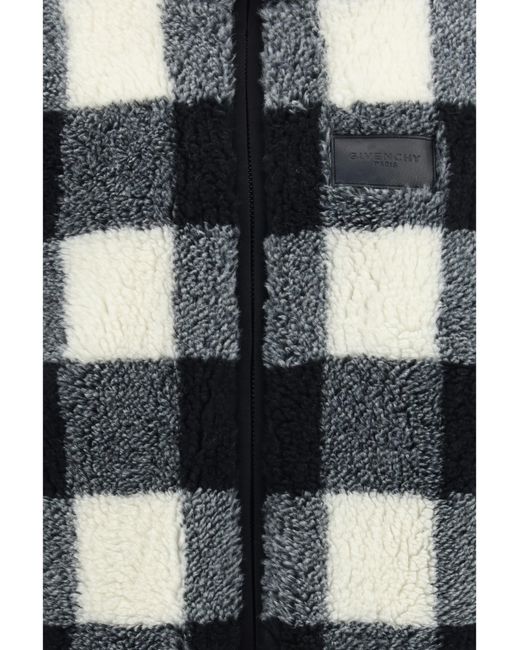 Givenchy Black Checked Wool-Blend Teddy Jacket for men