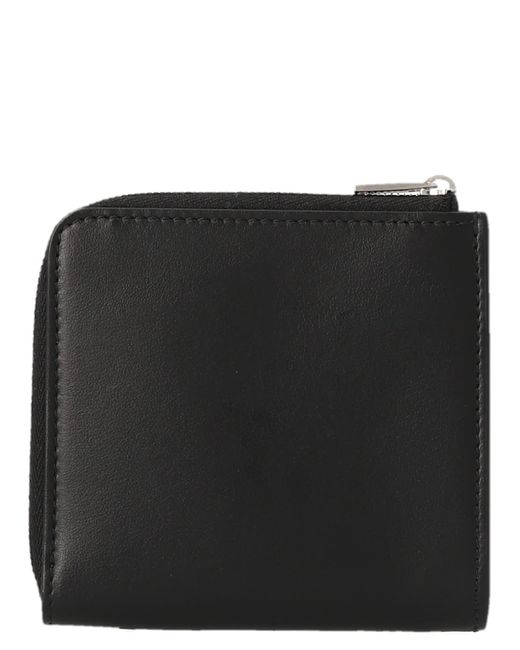 Jil Sander Black Logo Detailed Zip-up Wallet for men