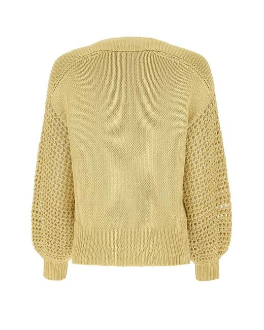 Agnona Yellow Mustard Silk Blend Oversize Sweater
