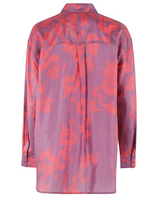 Essentiel Antwerp Pink Forgetmenot Silk Shirt