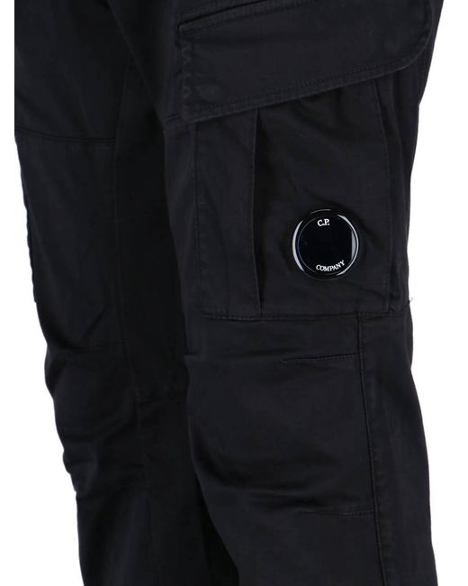 C P Company Black Trousers Cotton for men