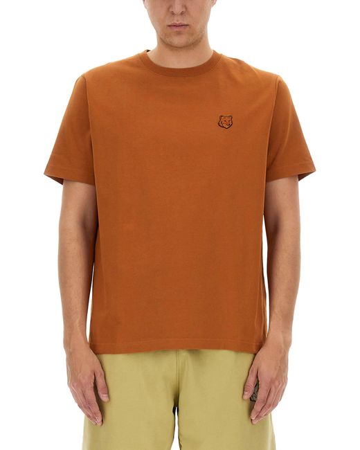 Maison Kitsuné Brown Cotton T-Shirt for men