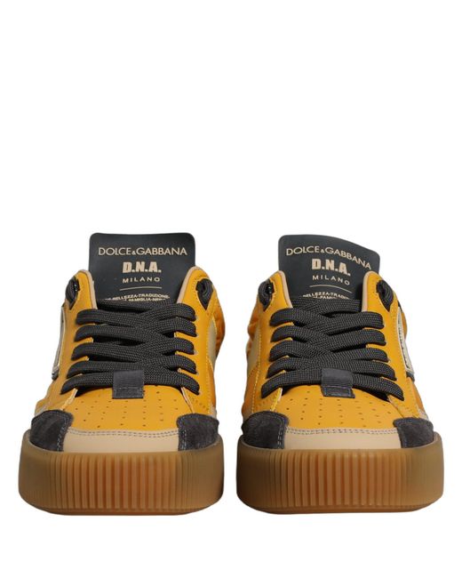 Dolce & Gabbana Brown Miami Low Top Sneakers Shoes Cotton Nylon Viscose Calf for men