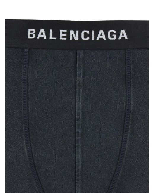 Balenciaga Blue Miniskirt With Elastic Waist With Logo Lettering And
