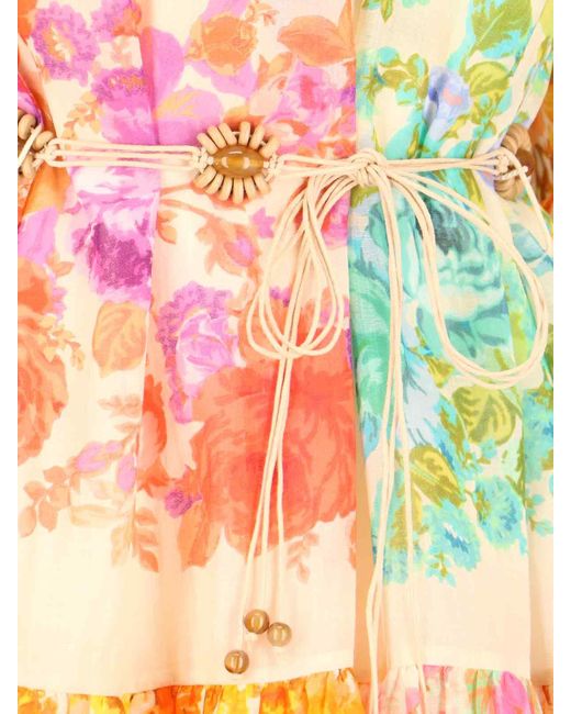 Zimmermann Multicolor Raie Floral-print Ramie Mini Dress X