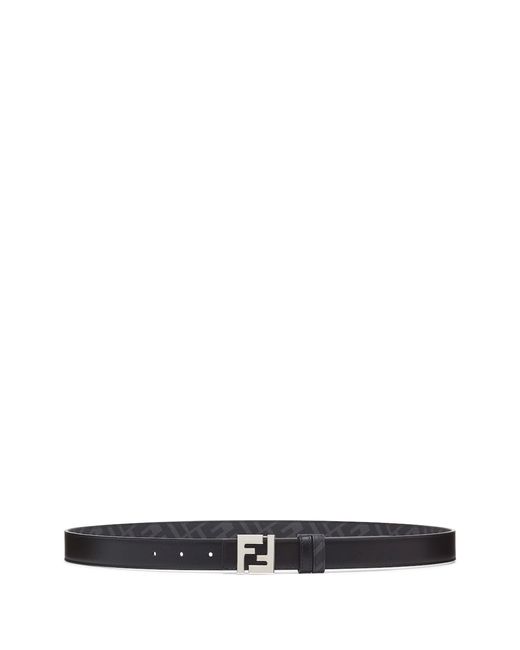 Fendi White Leather Belt With Logo Initials for men