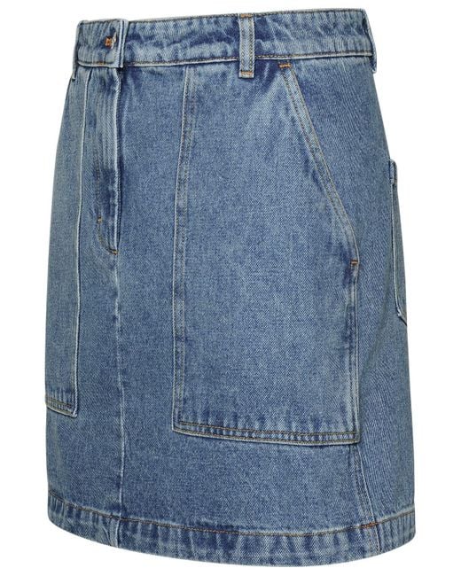Maison Kitsuné Blue Light Denim Miniskirt