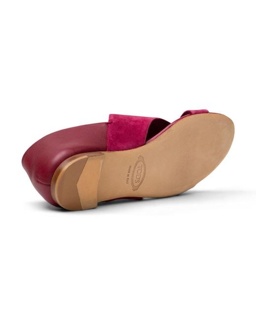 Tod's Red Tods Open-Toe Pumps
