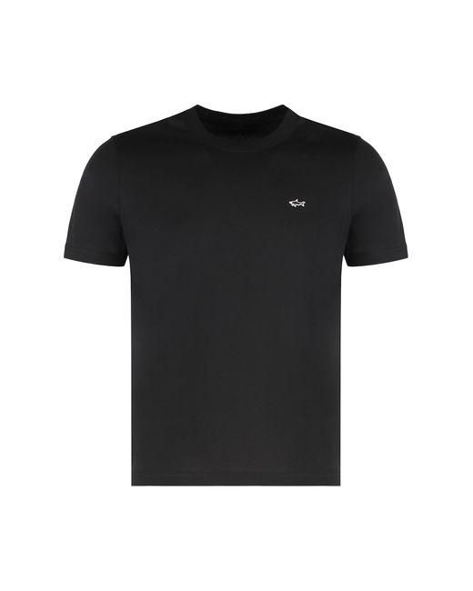 Paul & Shark Black Crew Neck Cotton T-Shirt for men