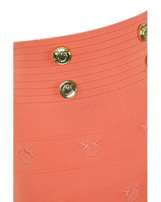 Pinko Orange Stapelia Viscose Midi Skirt